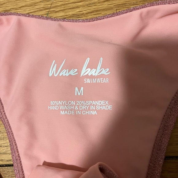 Wave Babe Pink Shimmer Sparkly Bikini Pink Glitter Bikini Set - Picture 7 of 8